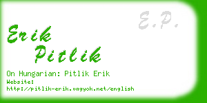 erik pitlik business card